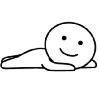 🙂 cartoon, character, cute, minimalist, lazy whatsapp sticker