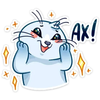 ☺️ AX! lucu, anjing laut, binatang, berkilau, kartun, stiker telegram sticker