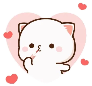 😘 gato, kawaii, lindo, rosa, corazón telegram sticker