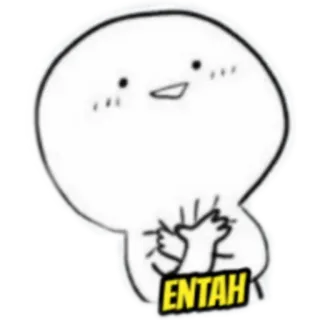 👐 ENTAH cartoon, character, gesture, meme telegram sticker