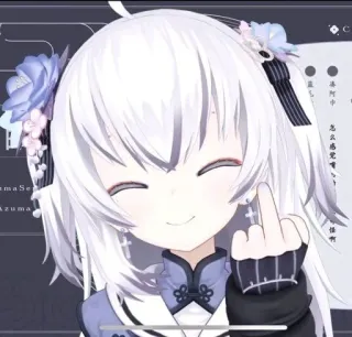 😃 Anime, Stinkefinger, Offensiv, Vtuber telegram sticker