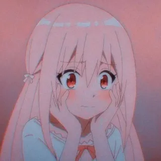 🌟 アニメ, 女の子, 可愛い, 照れ, ピンク髪, アニメ 女の子 telegram sticker