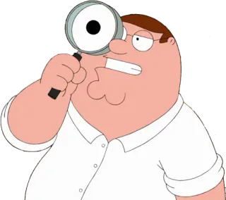 😀 Peter Griffin Family Guy 卡通, 搞笑, 幽默, 搜索, 放大镜 telegram sticker