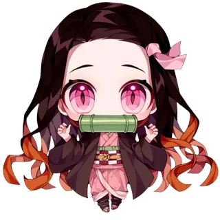 😃 Nezuko Kamado Demon Slayer Anime, Chibi, Dễ thương, Thanh Gươm Diệt Quỷ, Nezuko telegram sticker