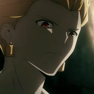 ✨ Gilgamesh Fate anime, character, gold, serious, gilgamesh telegram sticker