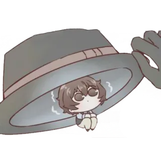 ✨ Anime, Chibi, Sombrero, Asustado, Kawaii, Dibujos animados telegram sticker