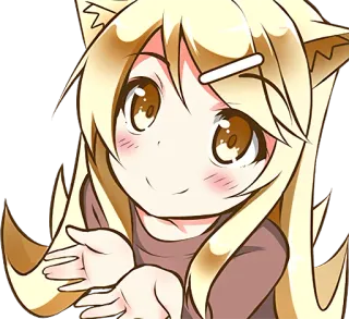 🙌 动漫, 猫娘, 可爱, 卡哇伊, 漫画 whatsapp sticker