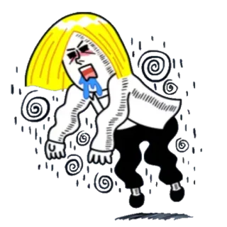 🤢 漫画, 疲れ, 病気, 悲しい, めまい, 眠い, アニメキャラ telegram sticker