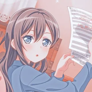🌟 Anime, Música, Personaje, Lindo, Chica, Partitura whatsapp sticker