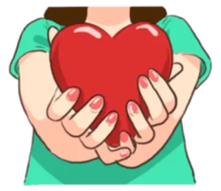 ❤ corazón, amor, afecto, manos, regalo, ofrenda telegram sticker