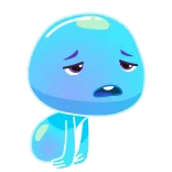 😞 cartoon, verdrietig, blauw, personage, emotioneel, geanimeerd telegram sticker