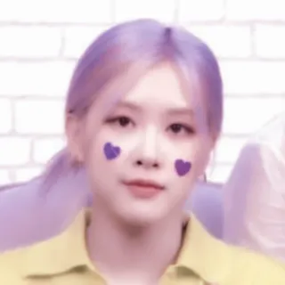 🌸 Rose kpop, rosa, blackpink, capelli viola, cuore, cuori telegram sticker