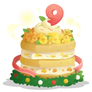 🎂 cake, number 9, dessert, birthday, celebration, sweet treat telegram sticker