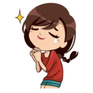 🌻 cartoon, girl, cute, pleading, anime, sparkle telegram sticker