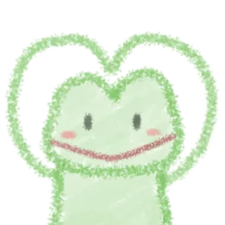 🙆‍♂️ rã, kawaii, fofo, coração, verde telegram sticker