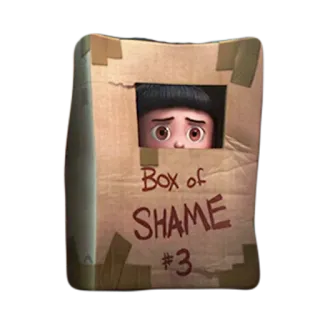 😨 Box of SHAME #3 honte, boîte, triste, dessin animé, déception telegram sticker