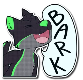 🐶 BARK Furry, Lobo, Ladrido, Dibujo animado, Animal, Perro telegram sticker