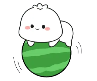 🍉 süß, kawaii, essen, wassermelone, cartoon, süß, skurril, illustration telegram sticker