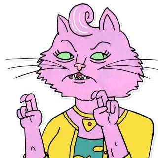 🖇 Princess Carolyn BoJack Horseman кот, мультфильм, Принцесса Кэролин, Конь БоДжек, злой, персонаж, телешоу telegram sticker
