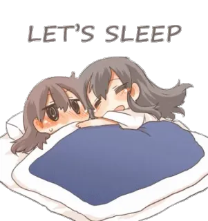 🛌 LET'S SLEEP dormir, cama, fofo, desenho animado, anime, kawaii whatsapp sticker