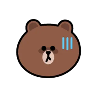 😋 orso, cartone animato, emoji, carino, marrone, adesivo telegram sticker