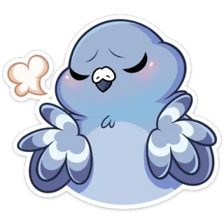 ☺️ chim, bồ câu, dễ thương, hoạt hình, động vật, kawaii telegram sticker
