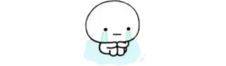 😢 triste, piangere, cartoni animati, emozioni whatsapp sticker