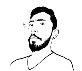😕 man, portrait, person, beard, sketch telegram sticker