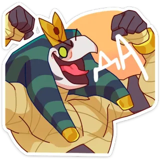 💪 AA 卡通, 埃及, 鸟, 角色, 国王 whatsapp sticker
