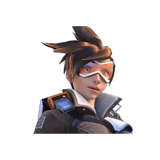 ❓ Tracer Overwatch Video game, Herói, Personagem, Tracer, Overwatch, Tempo, Jogo de tiro telegram sticker
