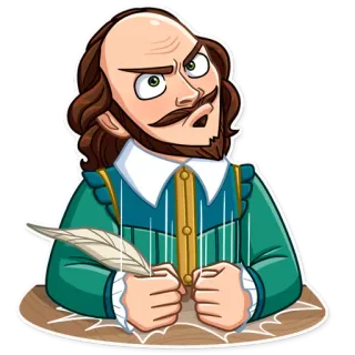 😠 William Shakespeare Shakespeare, Escritor, Autor, Dramaturgo, Literatura, Dibujo animado telegram sticker