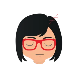 😴 睡眠, 眠い, メガネ, 眠り, 休憩, 昼寝 telegram sticker