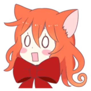 😱 고양이 소녀, 애니메이션, 놀란, 귀여운, 만화 telegram sticker