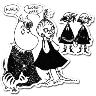 😍 HJÄLP! SJÖRÖVARE! Dibujos animados, Piratas, Moomin, Pequeña My, Sueco, Personajes telegram sticker
