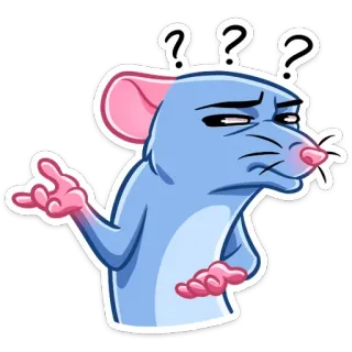 ❓ souris, confus, points d'interrogation, pensée, dessin animé, animal telegram sticker