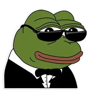 😎 Pepe the Frog Pepe the Frog, frog, meme, sunglasses, suit telegram sticker