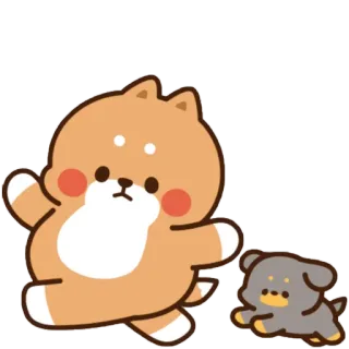 🏃‍♂️ chó, chó con, dễ thương, động vật, thú cưng, hoạt hình telegram sticker