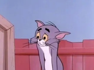 😰 Tom Cat Tom and Jerry cartoon, cat, sad, Tom and Jerry telegram sticker