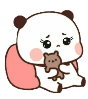 🐻 Panda, Niedlich, Traurig, Kawaii, Cartoon telegram sticker