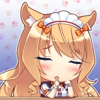 🌟 애니메이션, 고양이귀, 귀여운, 카와이, SD캐릭터, 사탕 telegram sticker