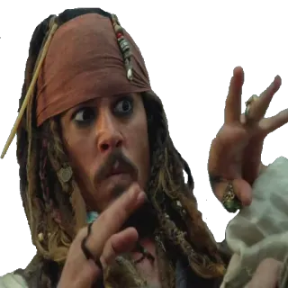 🐐 Jack Sparrow Pirates of the Caribbean bajak laut, johnny depp, film, lucu, karakter telegram sticker