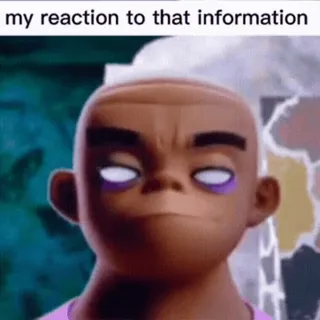 🤔 Russel Hobbs Gorillaz my reaction to that information Reaksi, Informasi, Russel Hobbs, Gorillaz, Kartun, Meme telegram sticker