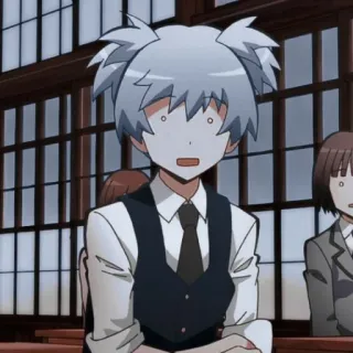 🌀 Nagisa Shiota Assassination Classroom anime, estudante, escola, surpreso, mangá, personagem whatsapp sticker
