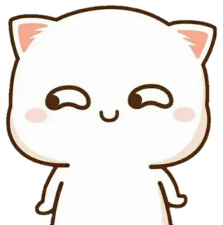 😏 gato, lindo, kawaii, animal, pegatina, dibujo animado whatsapp sticker