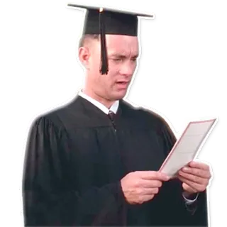 🎓 Forrest Gump Forrest Gump, graduation, certificate, Tom Hanks, movie, diploma telegram sticker