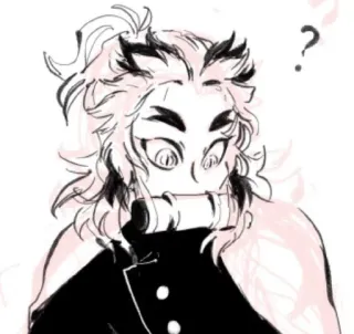 🔥 Rengoku Demon Slayer 炼狱, 鬼灭之刃, 动漫, 漫画, 角色, 问号, 困惑 telegram sticker