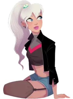 😯 женщина, мультфильм, иллюстрация, персонаж, девушка, аниме telegram sticker