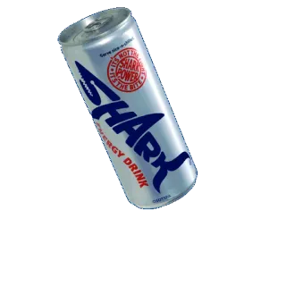 🍹 SHARK ENERGY DRINK bebida, tiburón, energía, lata, bebida telegram sticker