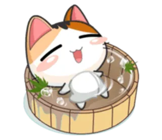 🛀 cat, bath, cute, animal, cartoon telegram sticker