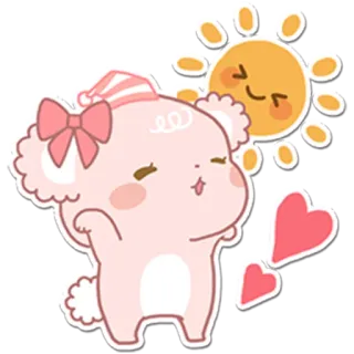 😊 fofo, urso, desenho animado, sol, coração, rosa, sonolento telegram sticker